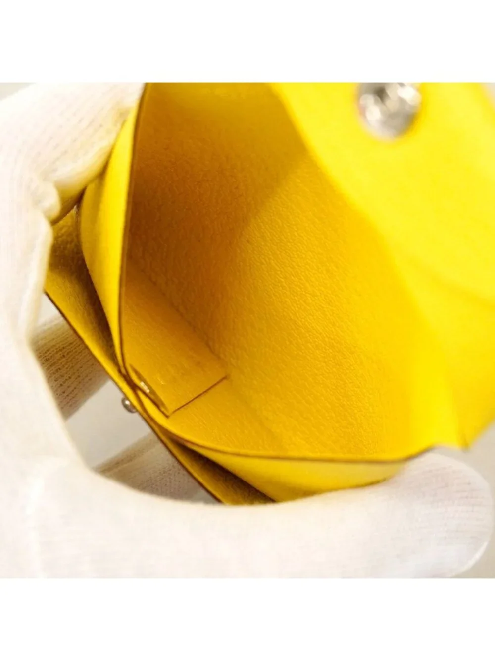 Hermes Coin Case Bastia Chevre Mysore Jaune Nable Silver